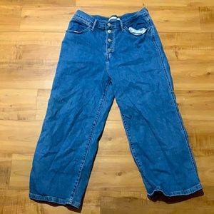 Levi’s mile-high cropped wide leg jeans